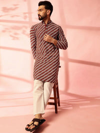 Anouk Men Embroidered Regular Sequinned Pure Cotton Kurta with Pyjamas
