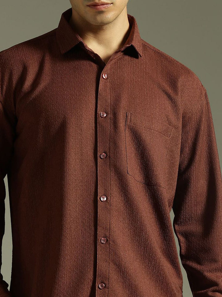 DENNISON Relaxed Fit Textured Drop-Shoulder Sleeves Relaxed Fit Shirt