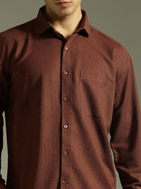 DENNISON Relaxed Fit Textured Drop-Shoulder Sleeves Relaxed Fit Shirt