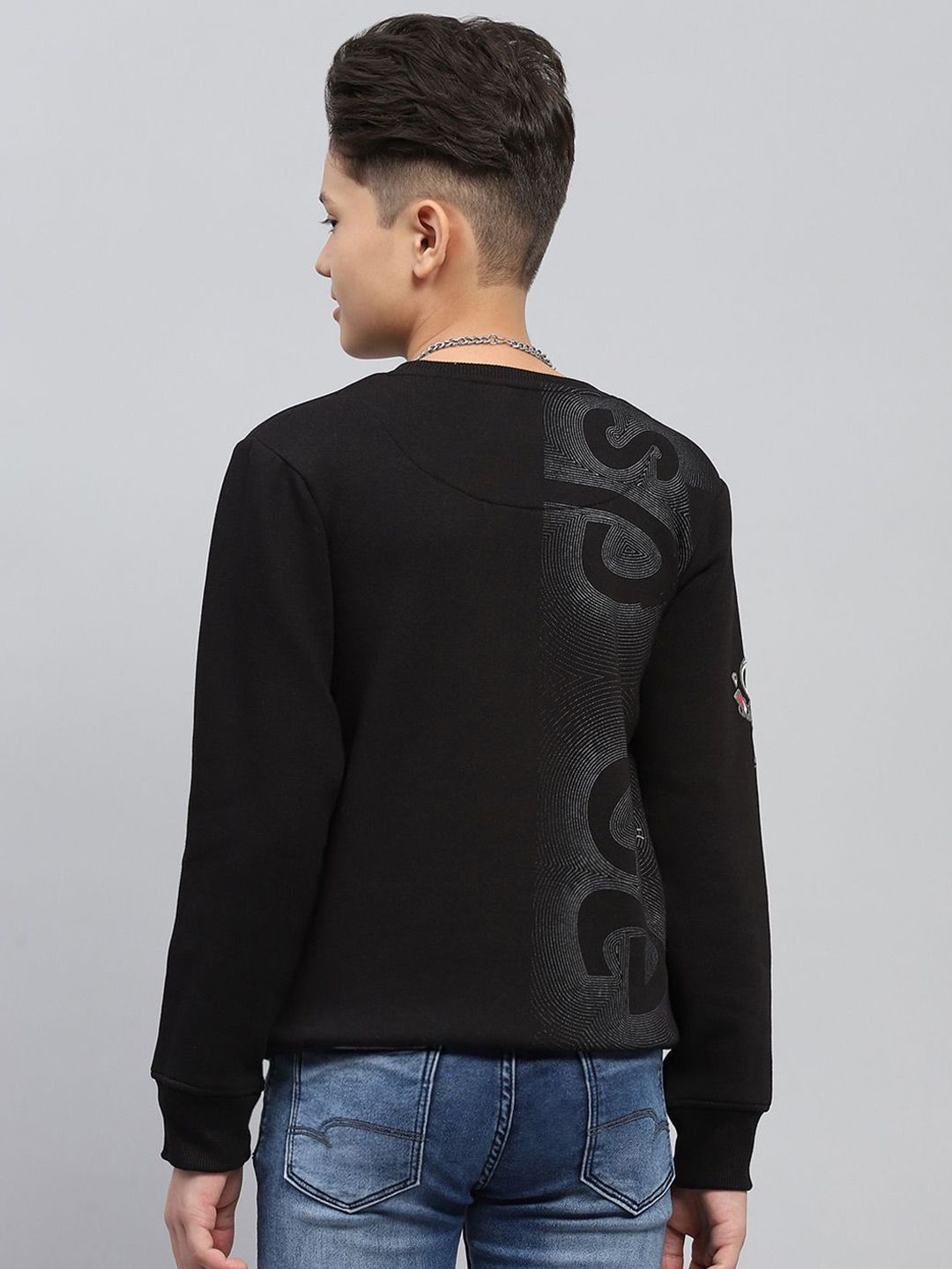 Monte Carlo Boys Printed Cotton Casual Pullover Sweatshirt