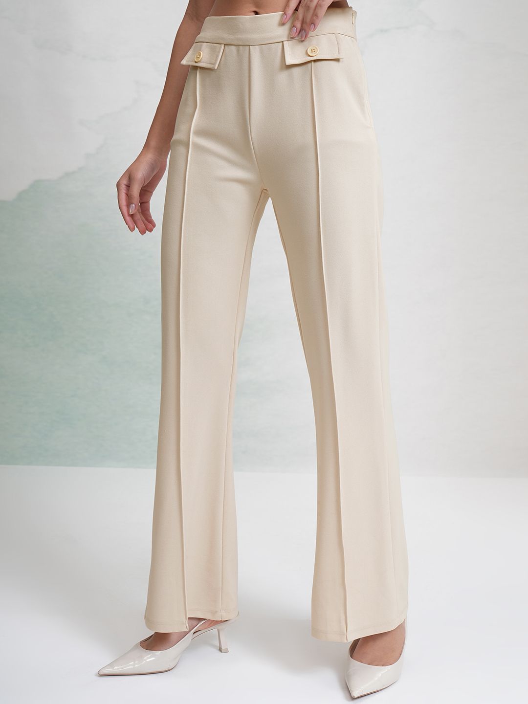 CHIC BY TOKYO TALKIES Women Solid Regular Trousers