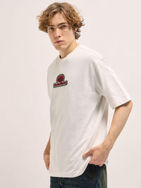 THE BEAR HOUSE Men Printed Pure Cotton Applique Oversized T-shirt