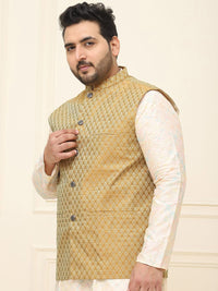 SOJANYA PLUS Men Printed Nehru Plus Size Jacket