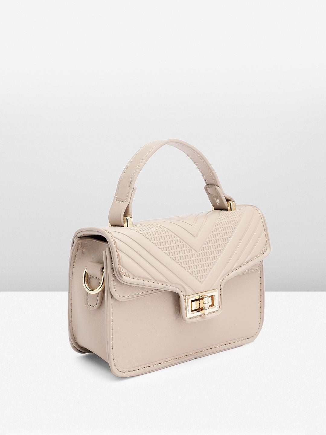 DressBerry Textured Structured Satchel Bag