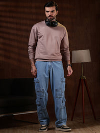 Eszett Lelaki Leher Bulat Lengan Panjang Sweatshirt
