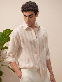 HIGHLANDER Striped Spread Collar Long Sleeves Relaxed Fit Casual Shirt