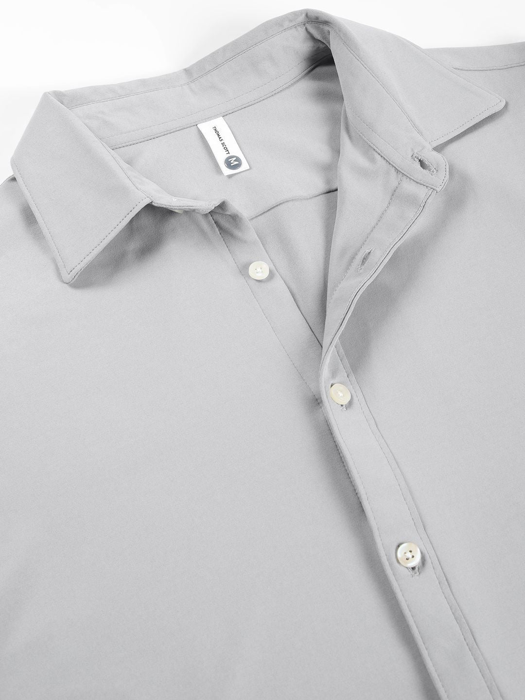 Thomas Scott Men Premium Spread Collar Solid Slim Fit Casual Shirt
