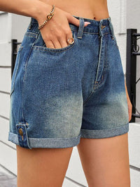 DressBerry Women Washed Slim Fit Denim Denim Shorts Technology