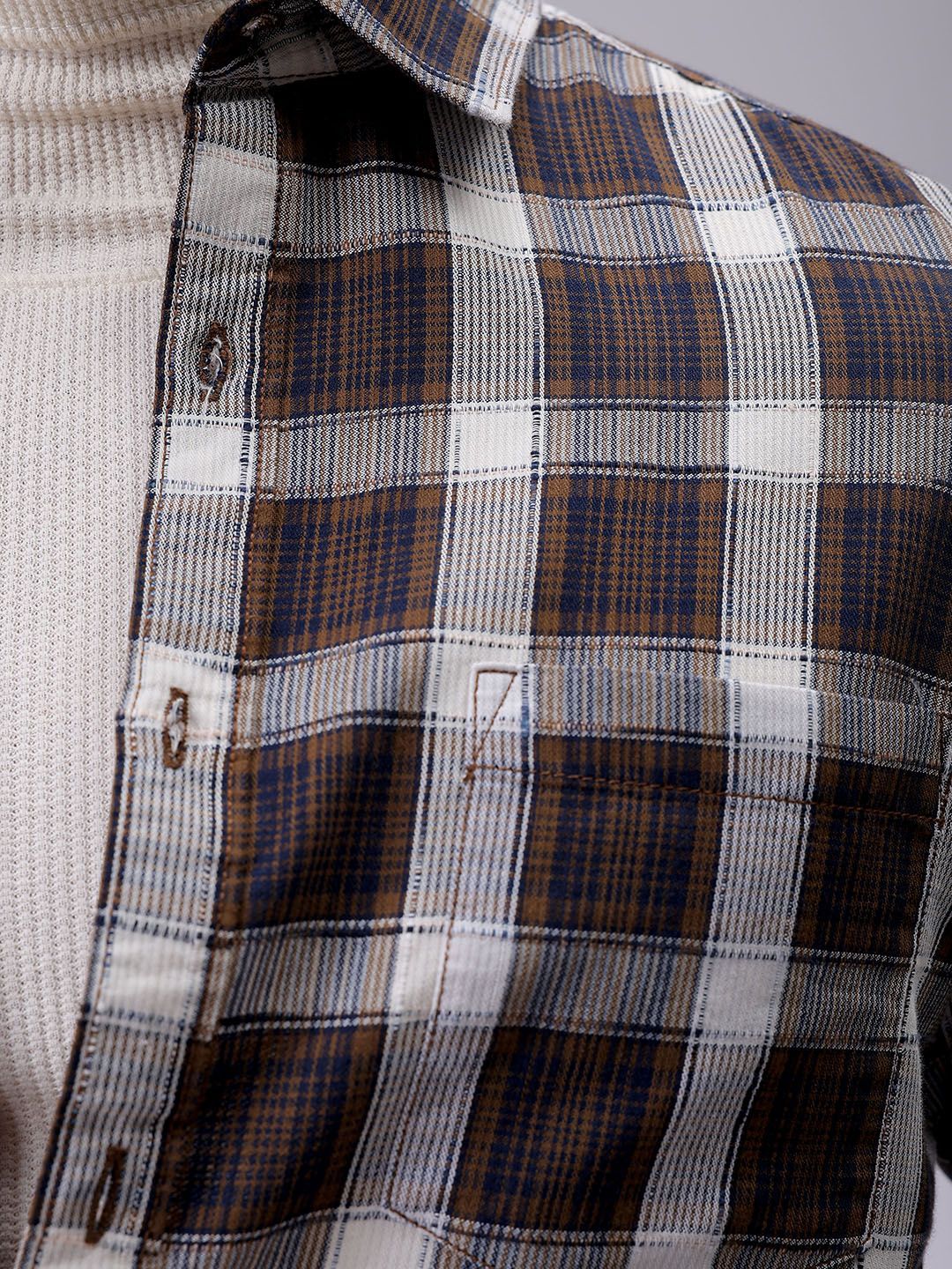 The Indian Garage Co Men Slim Fit Checked Casual Shirt