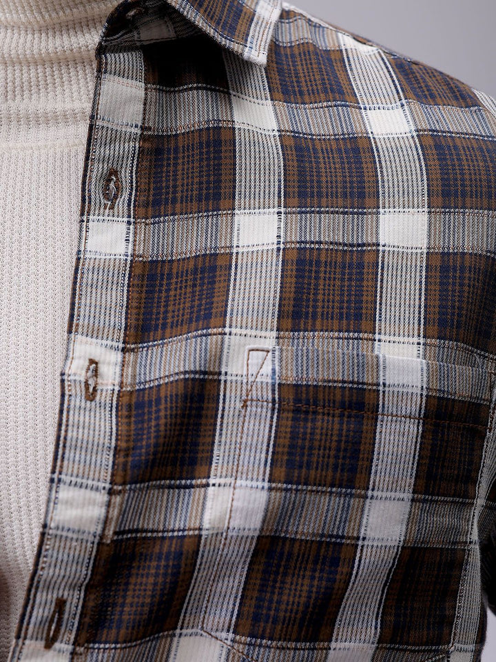 The Indian Garage Co Men Slim Fit Checked Casual Shirt