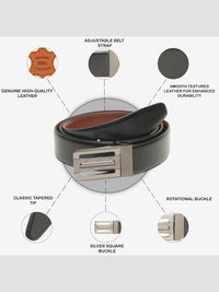 Teakwood Leathers Men Leather Reversible Formal Belt