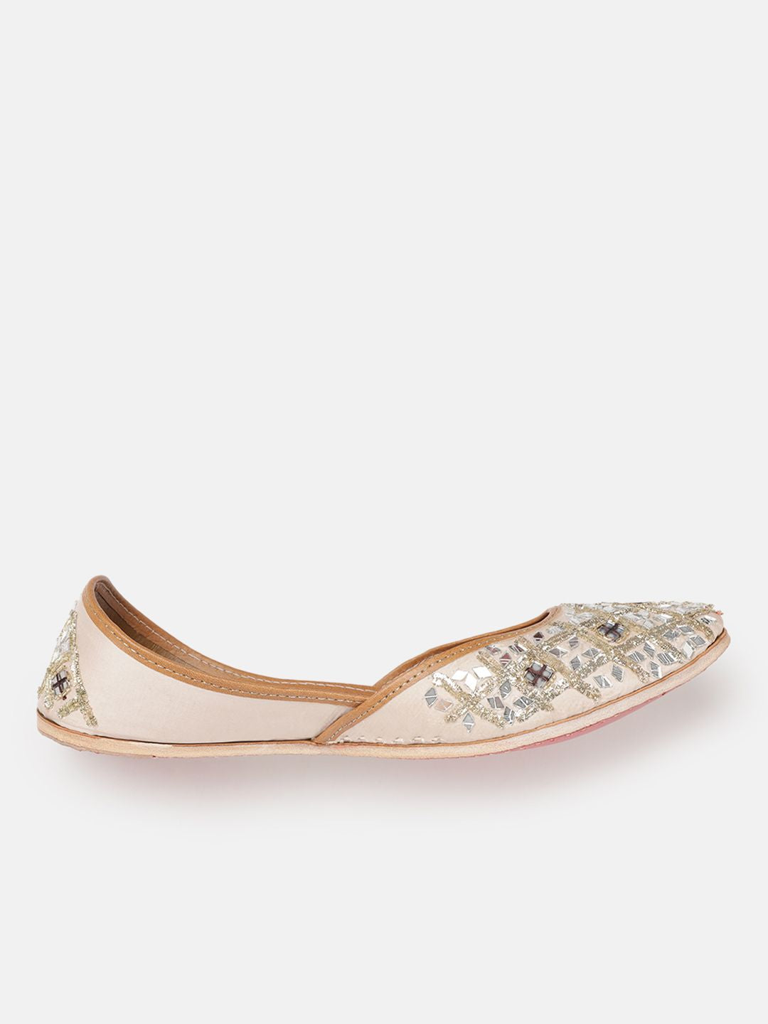 House of Pataudi Women Mirror Embellished Mojaris