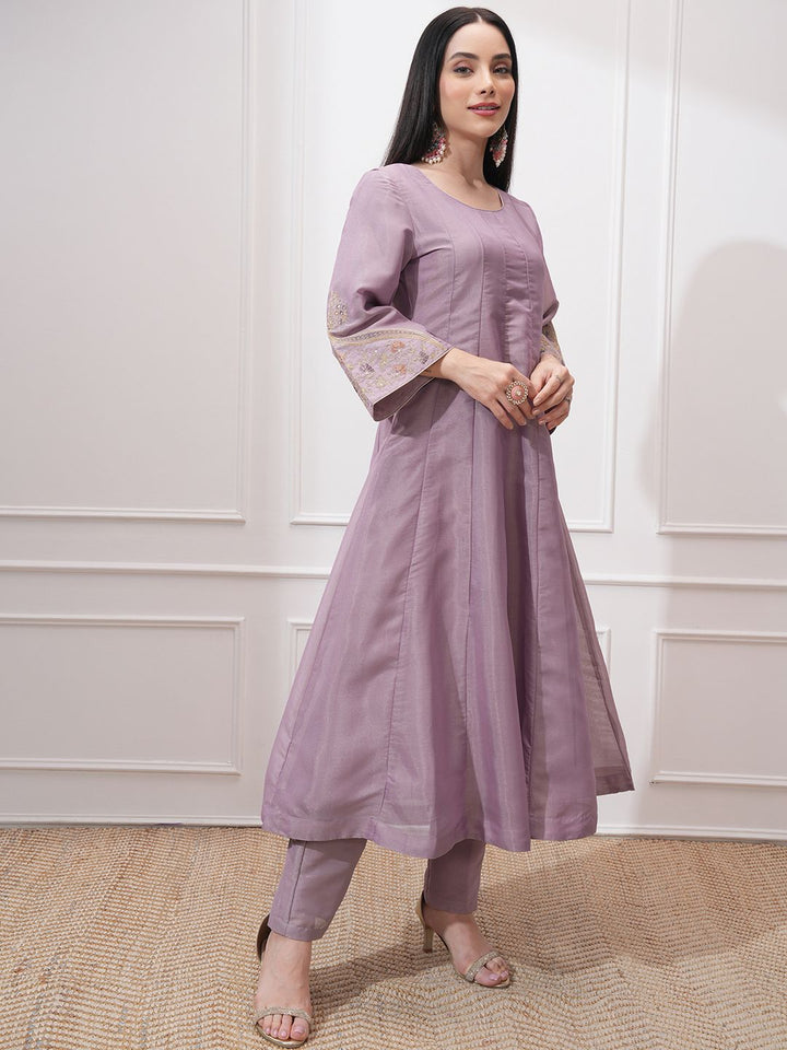 Vishudh Women Ethnic Motifs Embroidered Regular Kurta with Trousers & With Dupatta