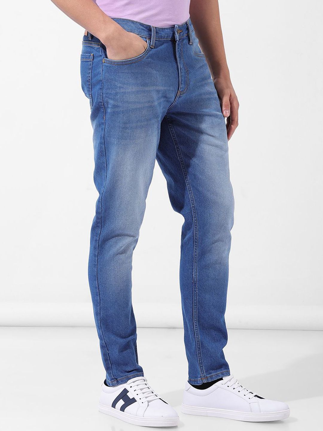 The Indian Garage Co Men Slim Fit Mid-Rise Stretchable Jeans