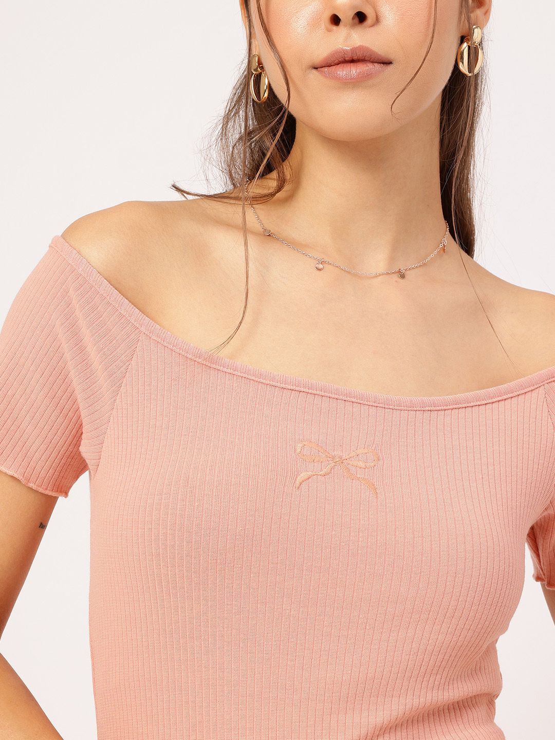 DressBerry Cute Femme Off-Shoulder Knitted Bodycon Dress