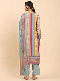 Mamicha Striped Cotton Straight Kurta