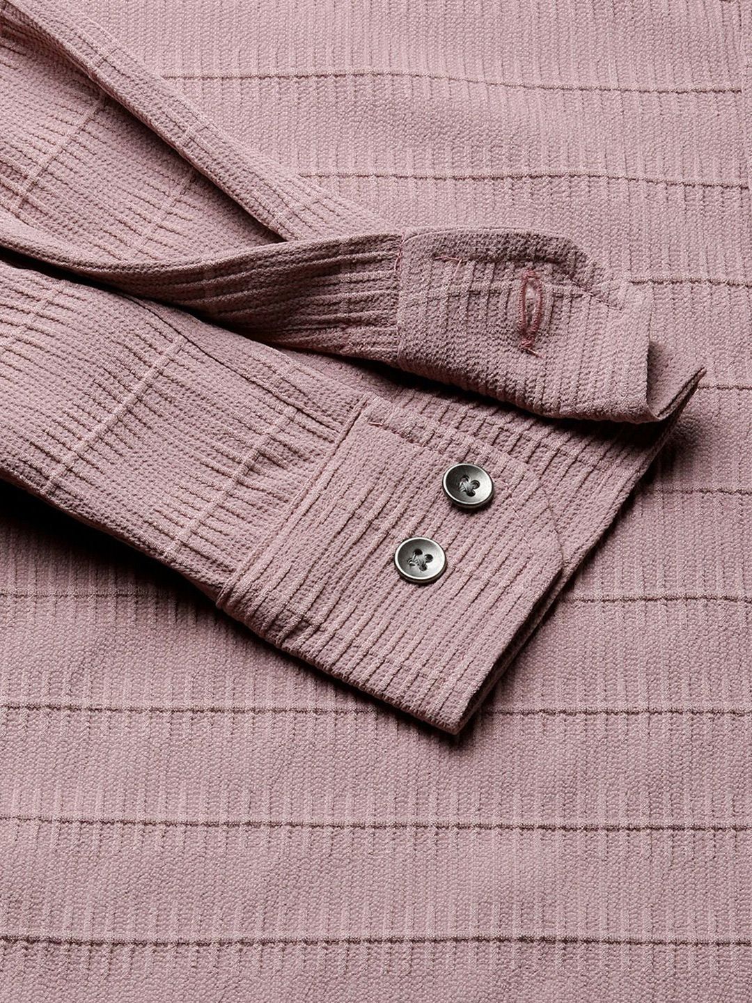 VASTRADO Men Classic Cutaway Collar Textured Slim Fit Casual Shirt