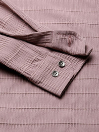 VASTRADO Men Classic Cutaway Collar Textured Slim Fit Casual Shirt