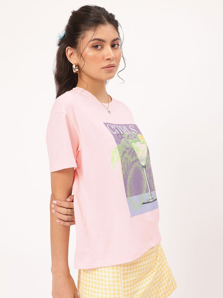 DressBerry Citrus Circuit Printed Relaxed Fit T-shirt