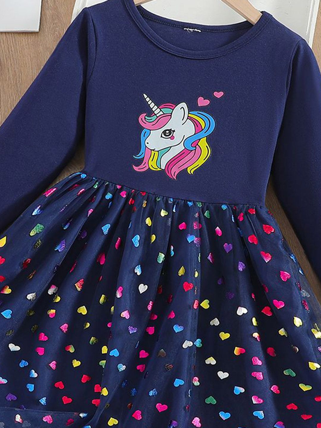 YK Embellished Print Fit & Flare Dress