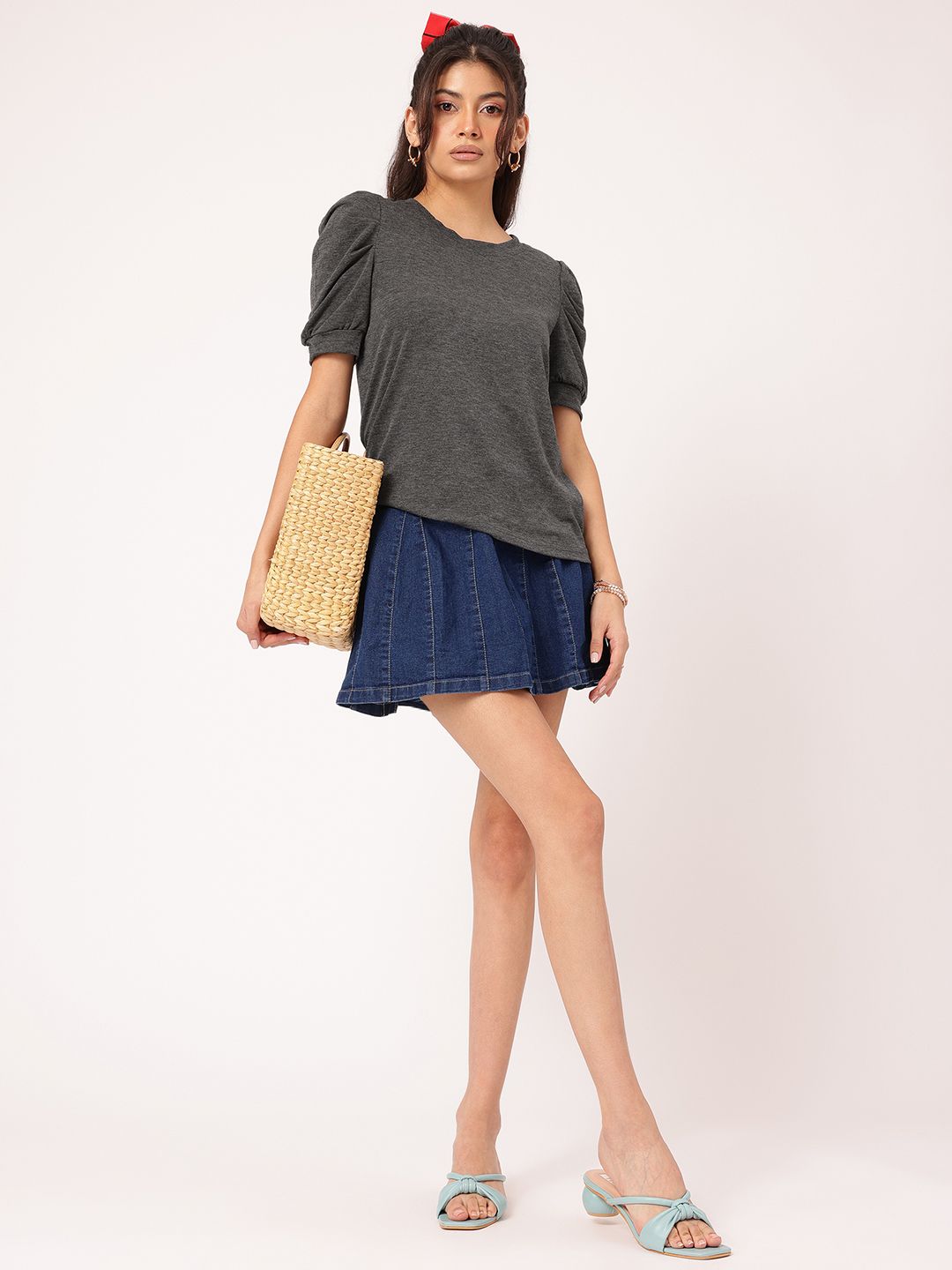 DressBerry Feminine Flair Puff Sleeves T-shirt