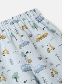 Nauti Nati Boys Printed Pure Cotton Jhabla With Shorts