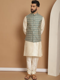 Anouk Ethnic Motifs Straight Kurta With Churidar & Jacket