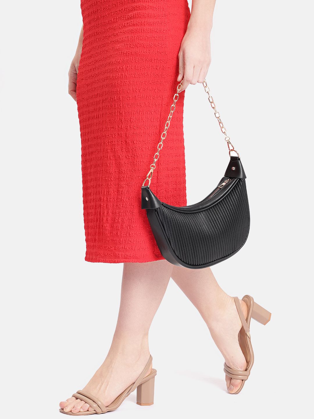 DressBerry Quilted Structured Shoulder Bag