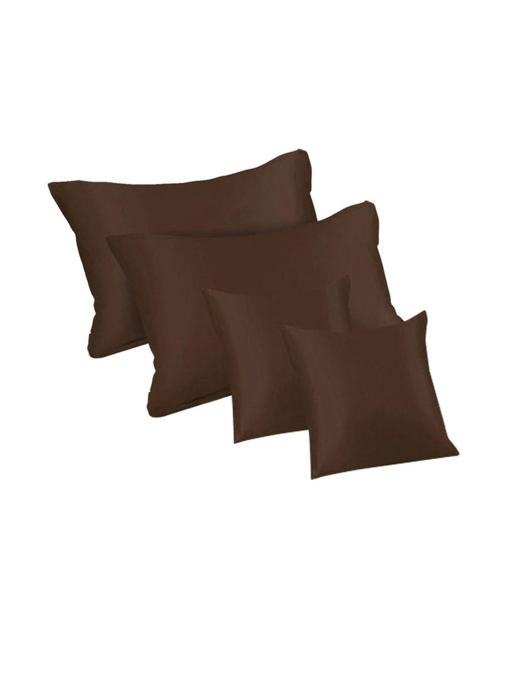 KLOTTHE Brown 400 TC Poly Satin Fine King Bedsheets