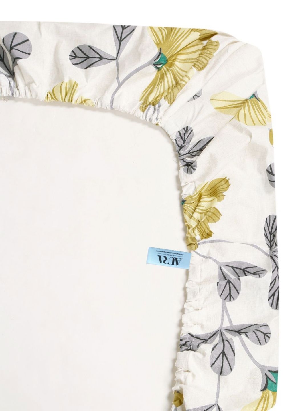 Aura White & Grey Floral 300 TC Set Cadar Double King-2.5 m X 2.25 m