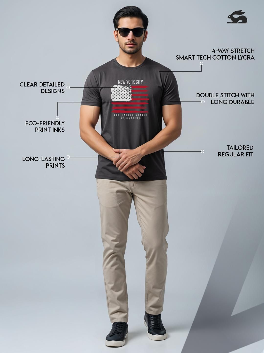 Tshirts Kelabu Lelaki ADRO