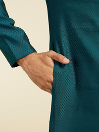 Diwas by Manyavar Geometric Woven Design Thread Work Mandarin Collar Straight Kurta