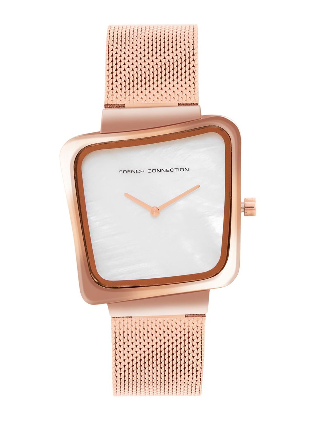 Sambungan Perancis Wanita Dail Square Dail & Gelang Gaya Tali Analog Watch Watch FCU6SRGM