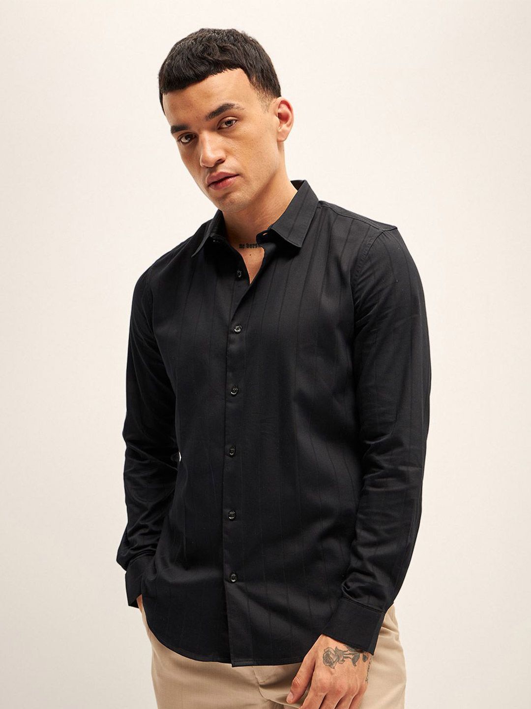 THE BEAR HOUSE Striped Slim Fit Casual Shirt