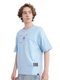 RARE RABBIT Men Graphic Printed Round Neck Cotton Oversized T-shirt