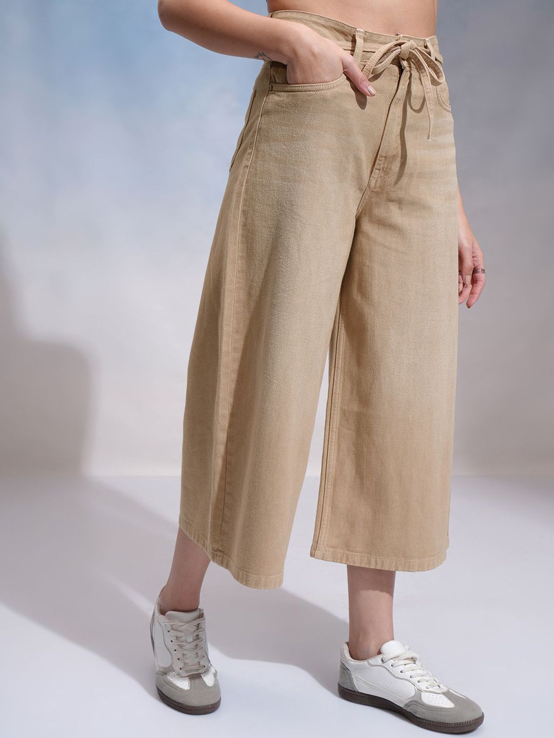 ESPYR By Tokyo Talkies Women Wide Leg High-Rise Stretchable Jeans