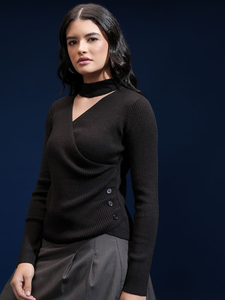 Tokyo Talkies Women Ribbed Pullover