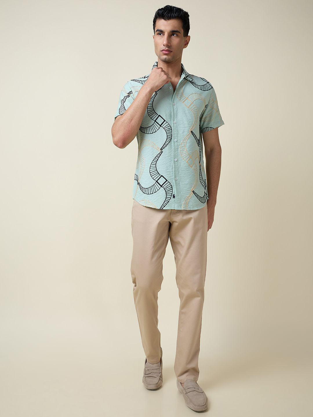 Thomas Scott Men Embroidered Regular Fit Casual Shirt
