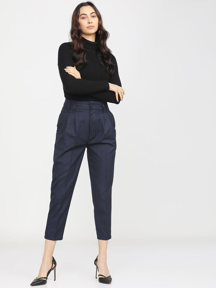 Tokyo Talkies Women Slim Fit Crop Trousers