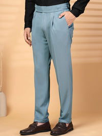 KLOTTHE Men Grey Lycra Formal Formal Trousers