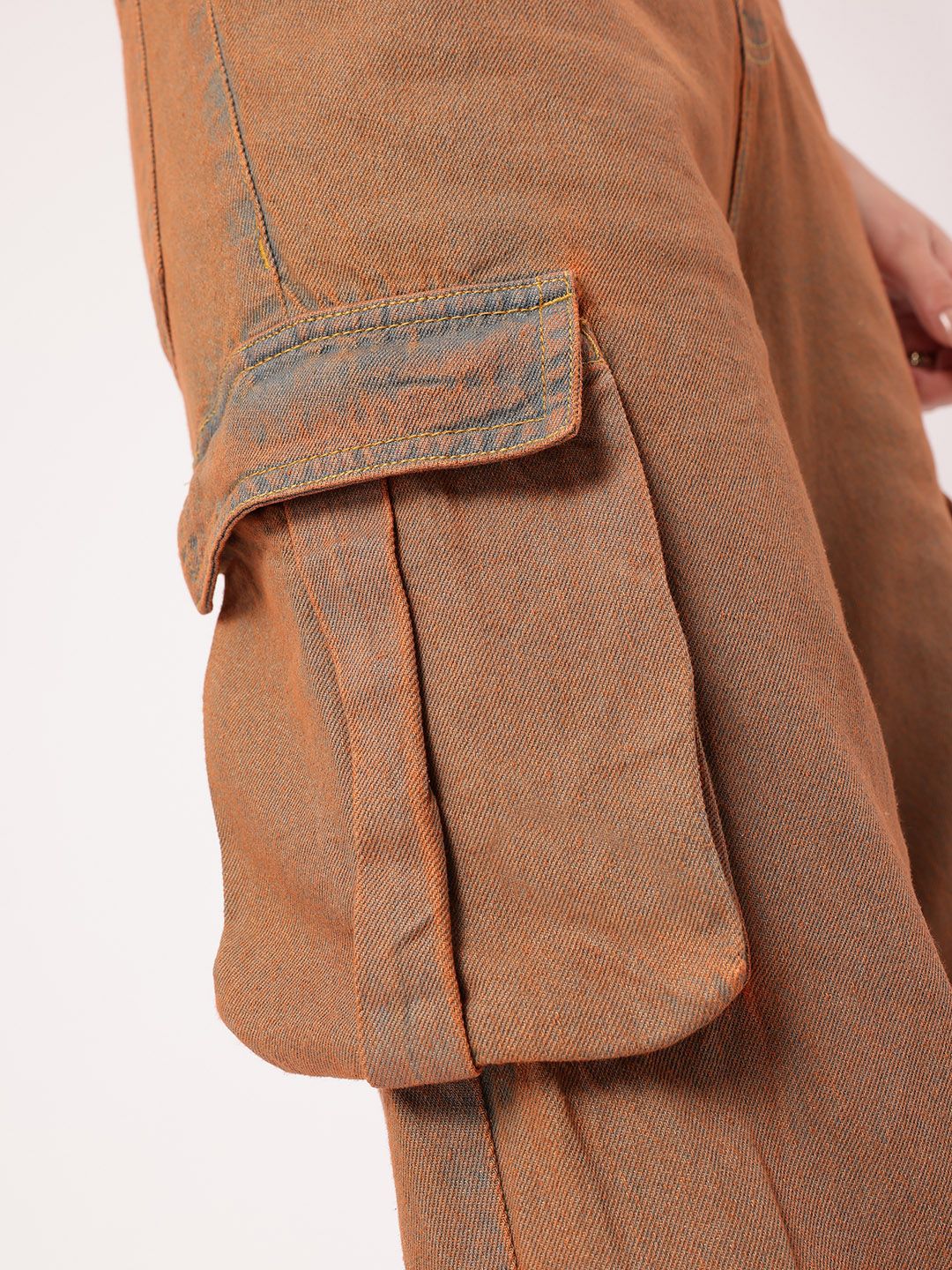DressBerry Women Modern Minimalism Cargo Jeans with Colourwash