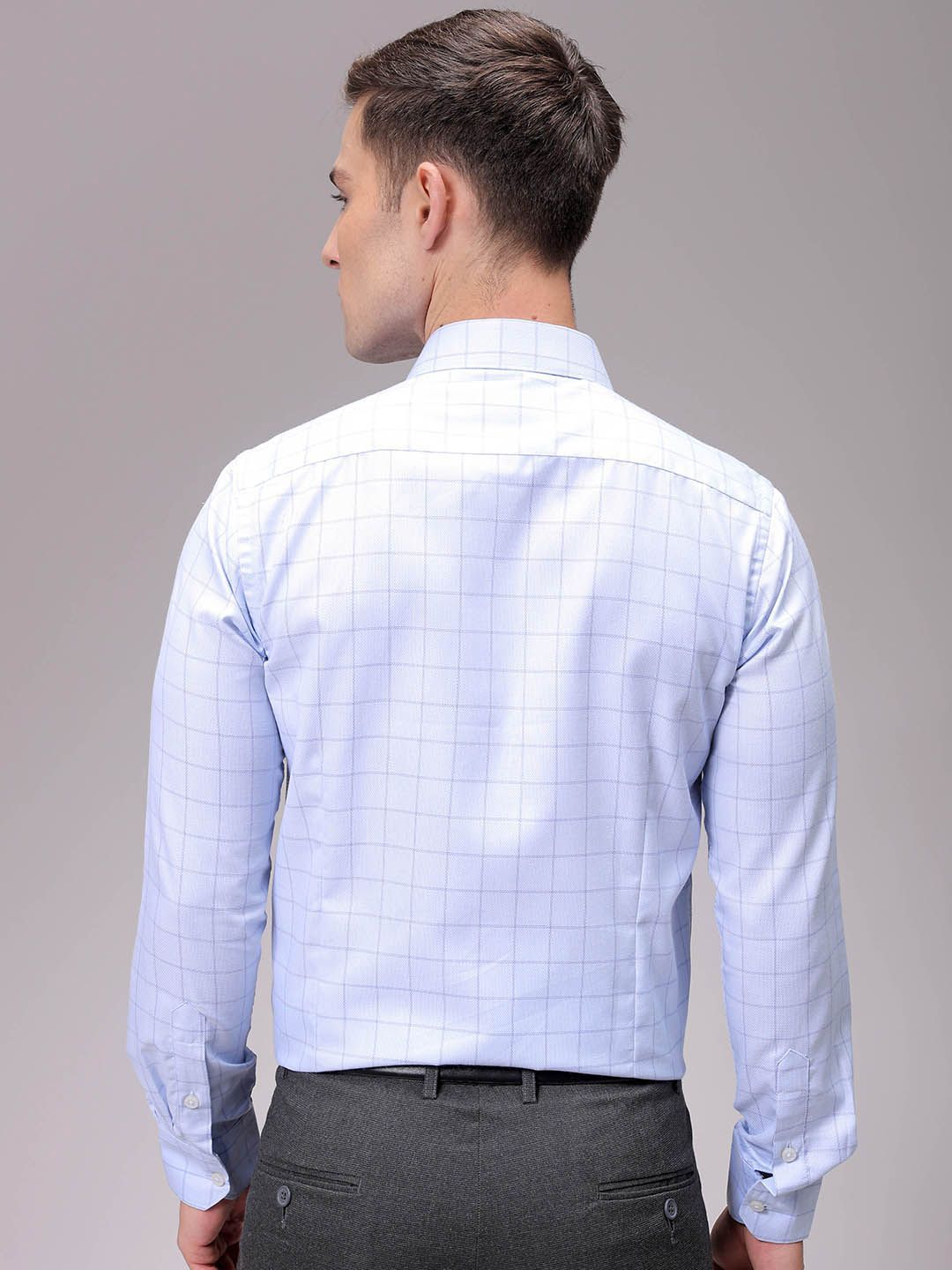 The Indian Garage Co. X Luxe Men Slim Fit Opaque Checked Formal Shirt