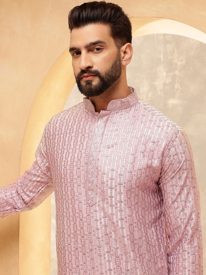 SOJANYA Men Embroidered Regular Kurta with Pyjamas