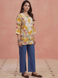 Rumah Wanita Chikankari Floral Printed Chikankari Floral Kurta