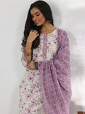 Libas Floral Printed Gotta Patti Pure Cotton Straight Kurta with Trousers & Dupatta