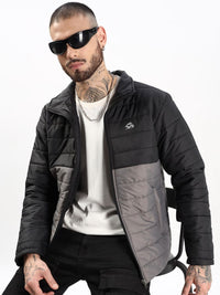 ADRO Men Colourblocked Windcheater Bomber dengan Jaket Patchwork