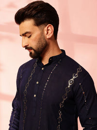 Anouk Men Embroidered Regular Mirror Work Pure Cotton Kurta with Pyjamas