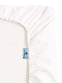 KLOTTHE White & Blue Floral Printed Fitted 300 TC King Bedsheet With 2 Pillow Cover
