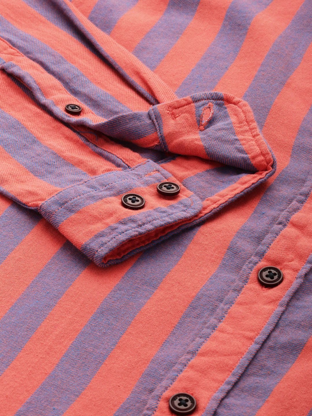 Mr Bowerbird Pure Cotton Tailored Fit Opaque Striped Casual Shirt