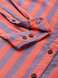 Mr Bowerbird Pure Cotton Tailored Fit Opaque Striped Casual Shirt